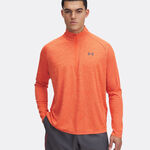 Under Armour Kleding Under Armour Tech Textured Half-Zip Longsleeve Heren-Oranje