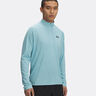 Tech Textured Half-Zip Longsleeve Heren-Blauw