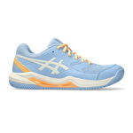 ASICS Padel schoenen ASICS Gel-Dedicate 8 Padel Schoen Dames-Blaugrau,Crème