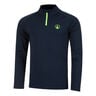 Wild Big Serve 1/4 Zip Longsleeve Heren-Donkerblauw,Neongroen
