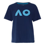 Australian Open Kleding Australian Open AO Stack Print Core Logo T-shirt Dames - donkerblauw, 