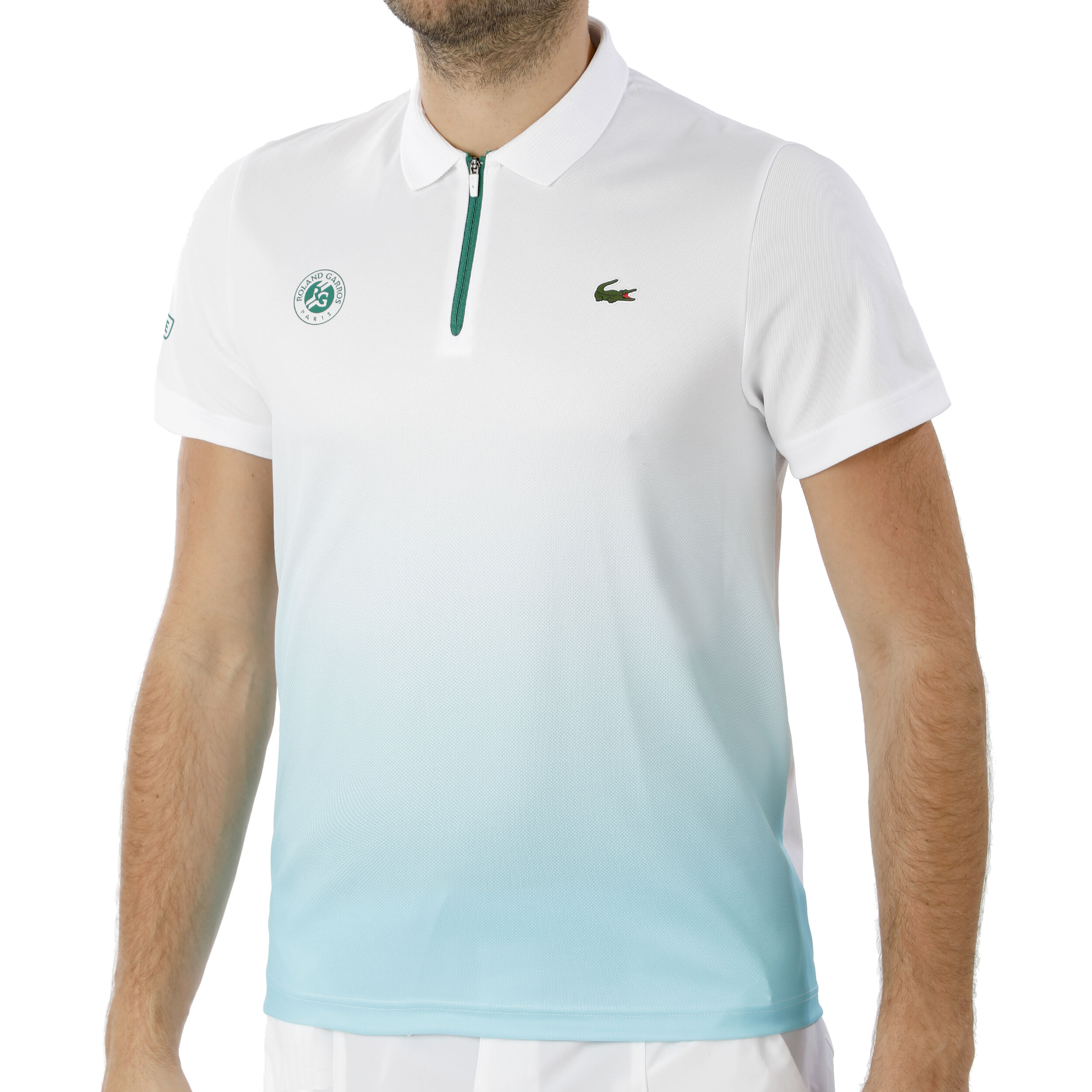 Roland Garros Polo Heren Lichtblauw Wit