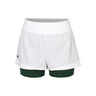 Shorts Dames - wit, donkergroen