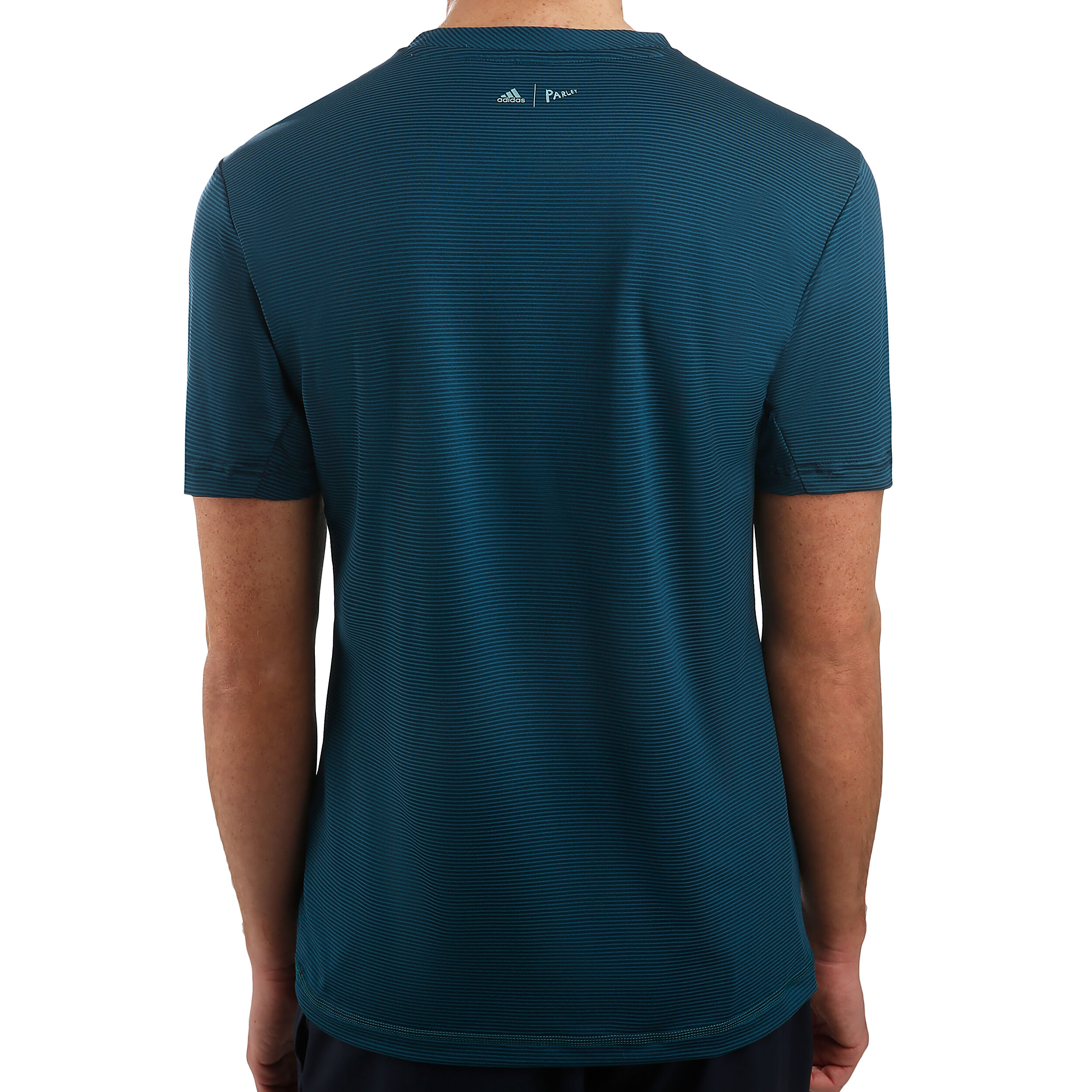 Parley Striped T shirt Heren Petrolblauw Lichtblauw