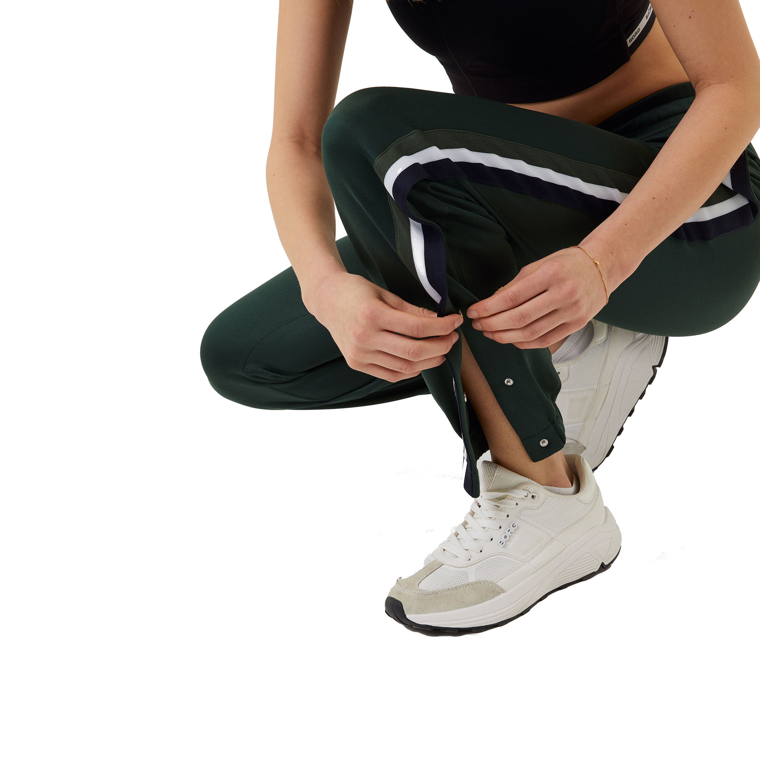 Buy Bjorn Borg ACE Tapered Trainingsbroek Dames Donkergroen Wit online Tennis Point NL