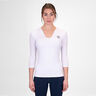 Crew V-Neck Longsleeve Dames-Wit
