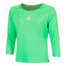 Joy Mixed Longsleeve Dames-groen, wit