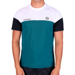 Sergio Tacchini Tenniskleding Sergio Tacchini Prave 024 PL T-shirt Heren - wit, petrolblauw