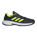 adidas Tennisschoenen adidas GameCourt 2 Allcourt Schoen Heren-Zwart,Limoen