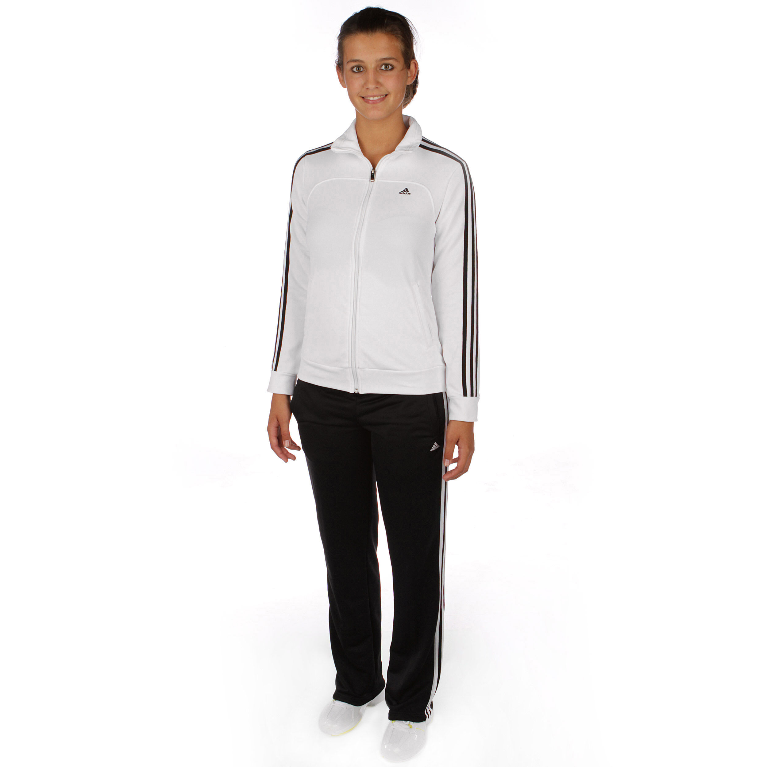 adidas Essentials 3Stripes Knit Suit Trainingspak Dames adidas Essentials 3Stripes Knit Suit Trainingspak Dames