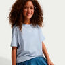 Boxy Essential T-shirt Kinderen-blaugrau, wit