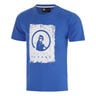 Scraped T-shirt Heren-blauw, wit