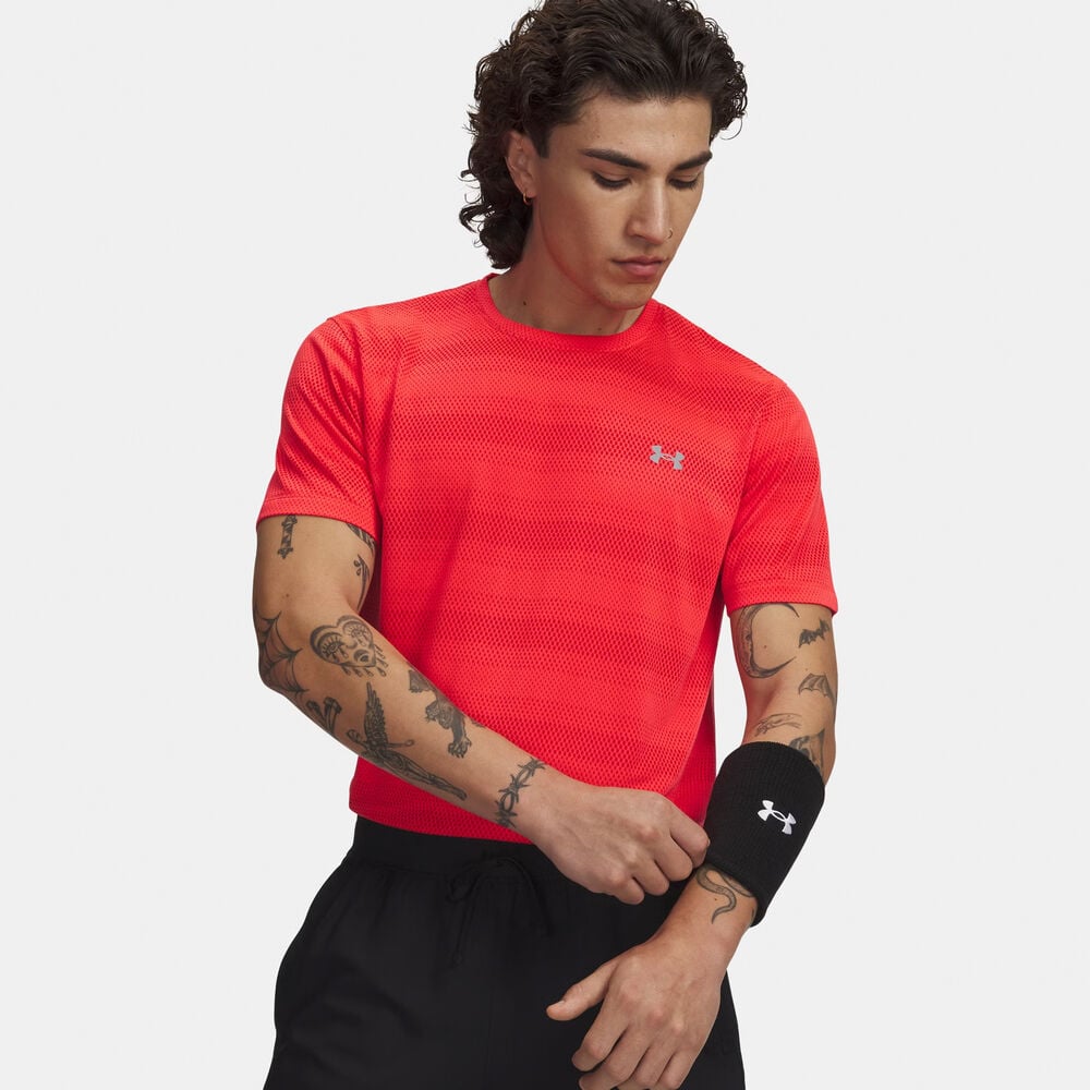 Under Armour Velociti  Hardloopshirt Heren-rood, zilver