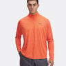 Tech Textured Half-Zip Longsleeve Heren-Oranje
