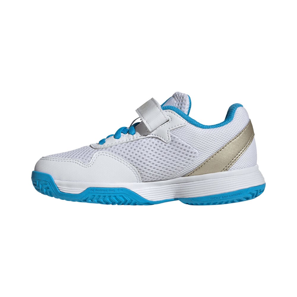 Adidas Courtflash CF Tennisschoenen Kinderen-wit, zilver