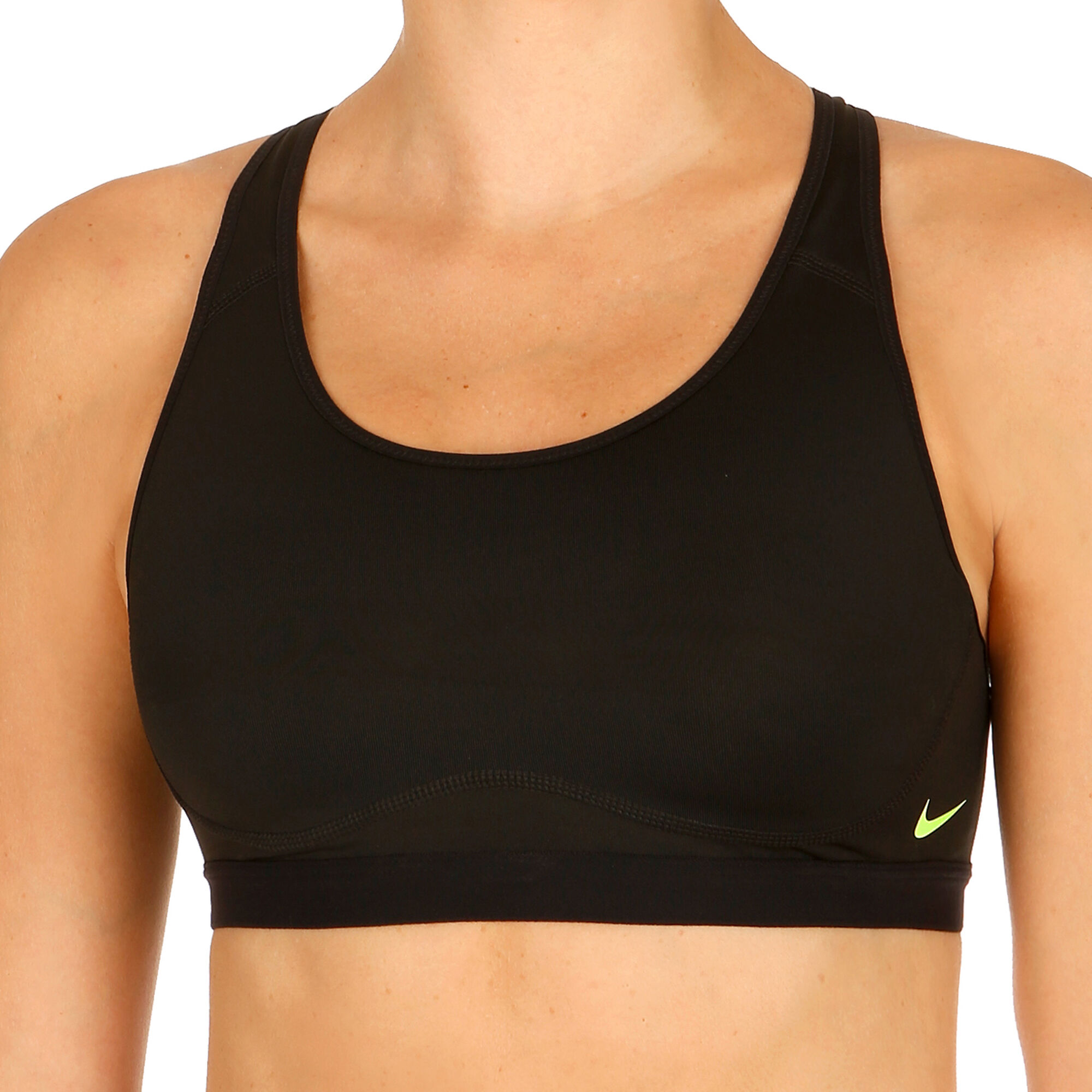 Nike Pro Dry Fit Fierce Sport-bh Dames - Zwart, Limoen ...