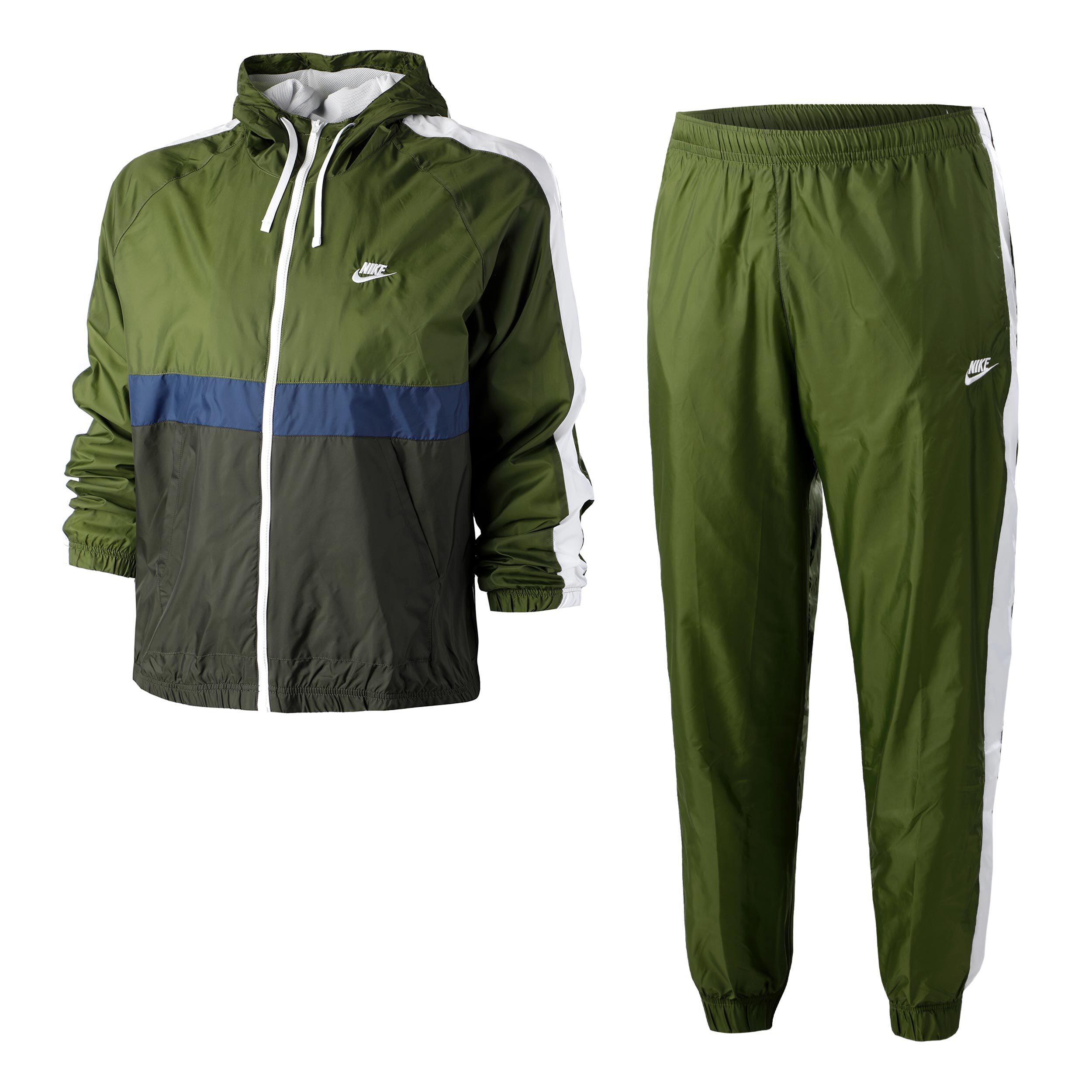 Sportswear Hooded Woven Trainingspak Heren Groen Wit
