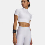 Under Armour T-shirt Under Armour HeatGear Crop T-shirt Dames-wit, grijs