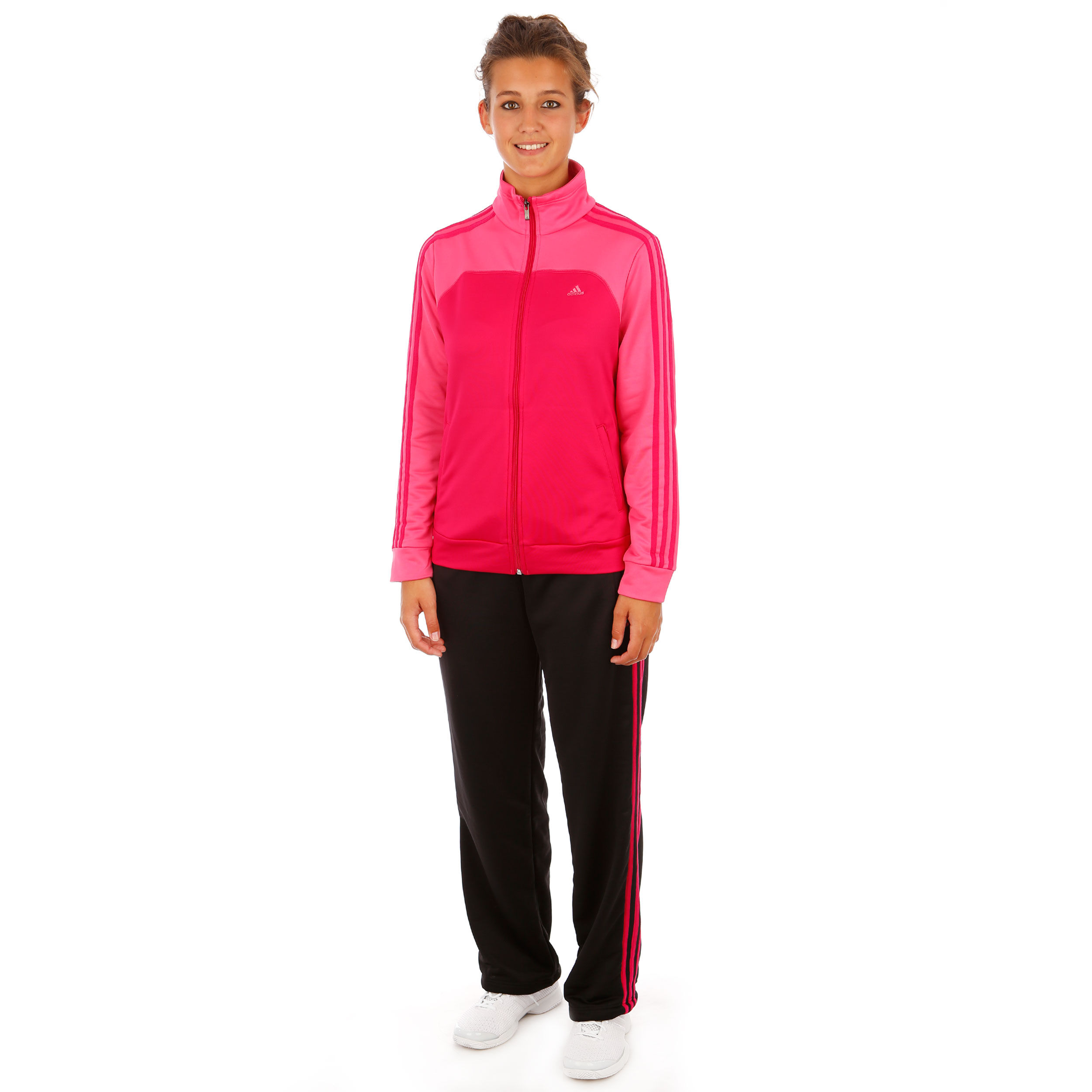 adidas Essentials 3Stripes Knit Suit Trainingspak Dames adidas Essentials 3Stripes Knit Suit adidas