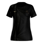Mizuno Hardloopshirt Mizuno Active DryAeroFlow Graphic Hardloopshirt Dames - zwart, goud