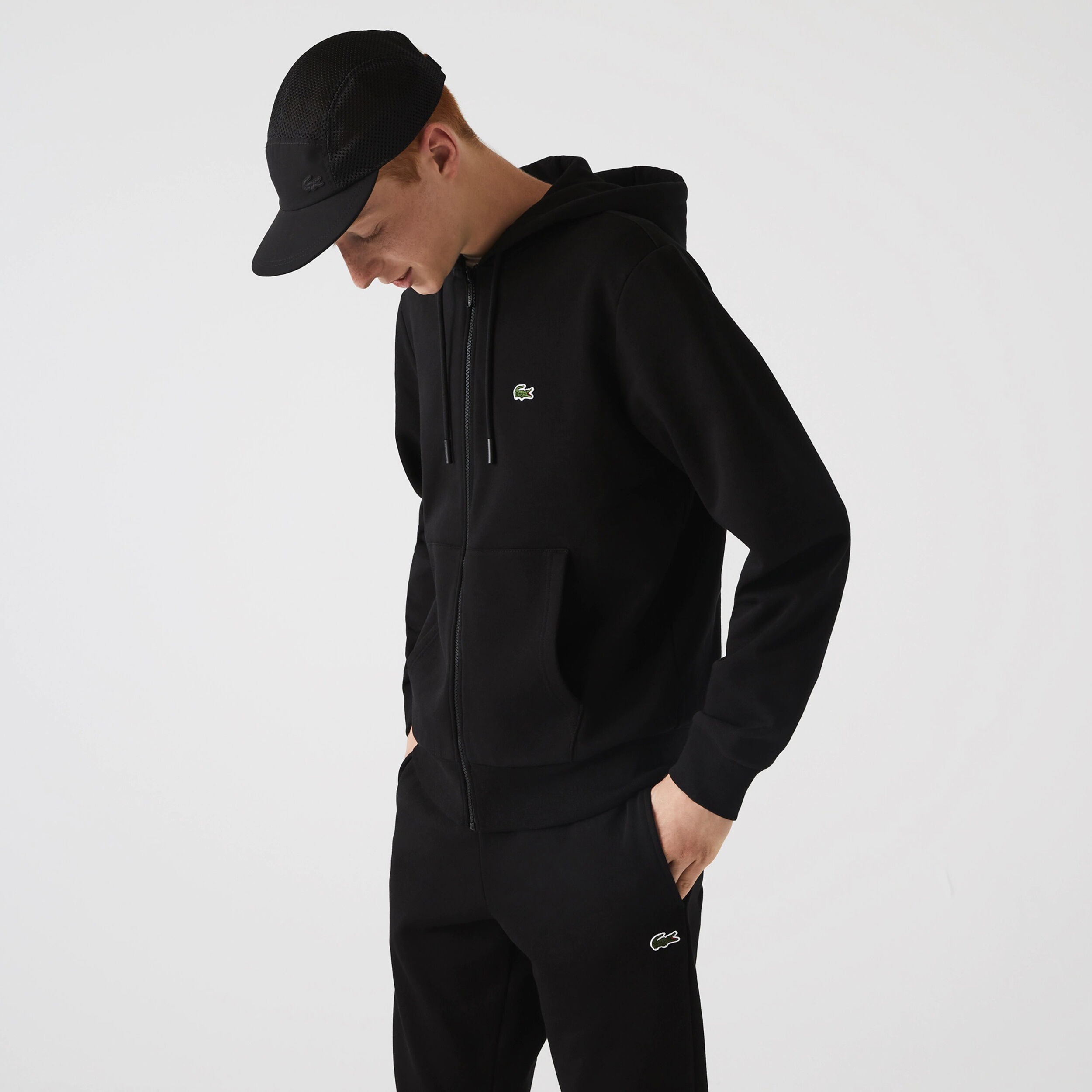 Buy Lacoste Core Solid Trainingspak Heren Zwart online Tennis Point NL