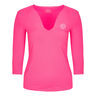 Ariana Tech V-Neck Longsleeve Dames - pink, wit
