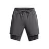 Launch 5in 2in1  Hardloopshorts Heren-donkergrijs, donkergrijs
