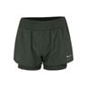 Dri-Fit One Mid Rise 2in1 3in Shorts Dames - groen, zilver