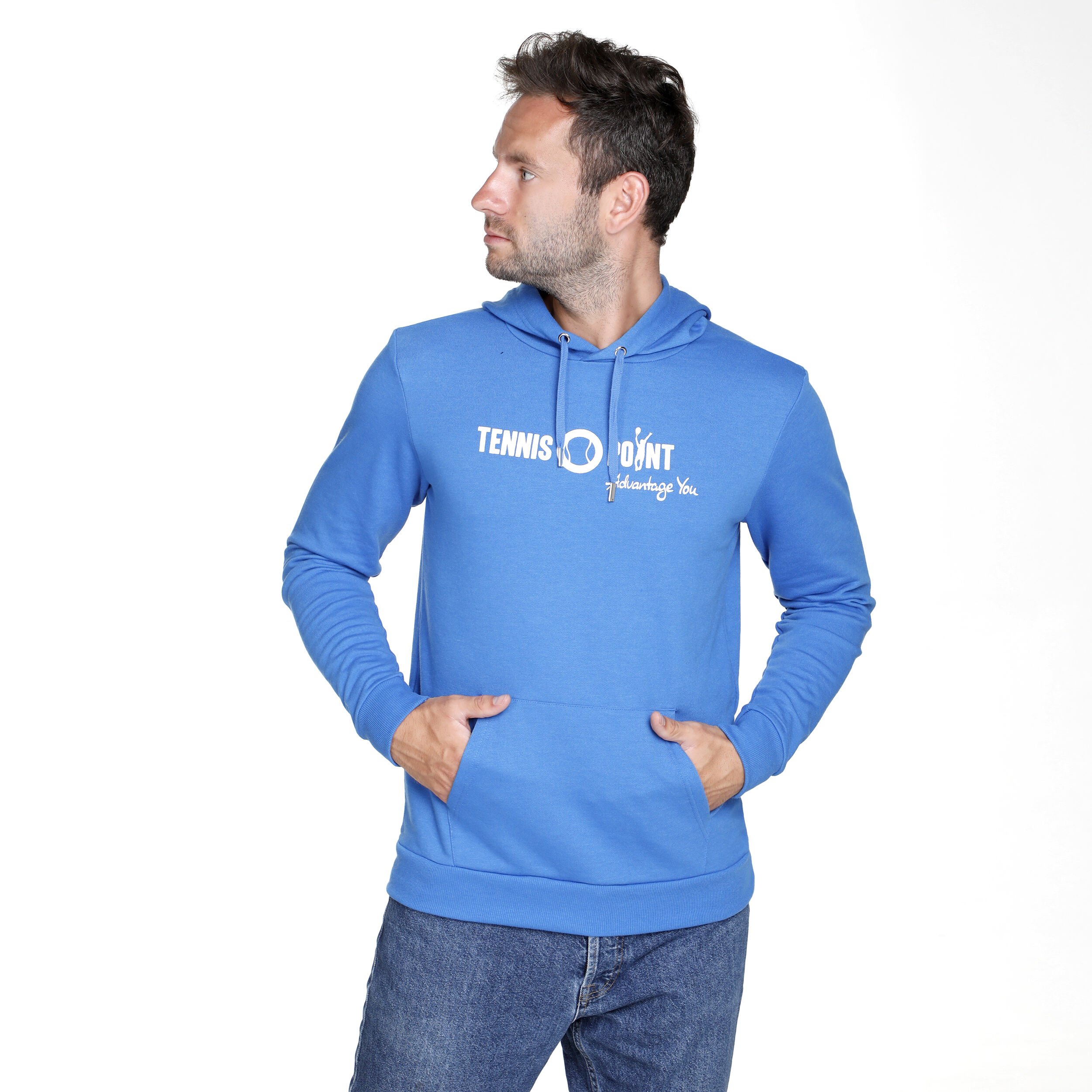 Buy Tennis Point Logo Sweater Met Capuchon Heren Blauw Wit online Tennis Point NL