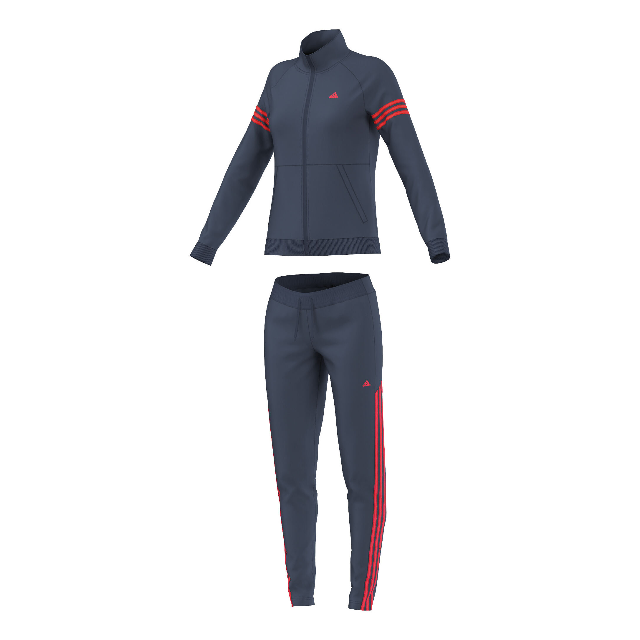 Buy adidas Team Sport Tracksuit Trainingspak Dames Donkerblauw Neonrood online Tennis Point NL