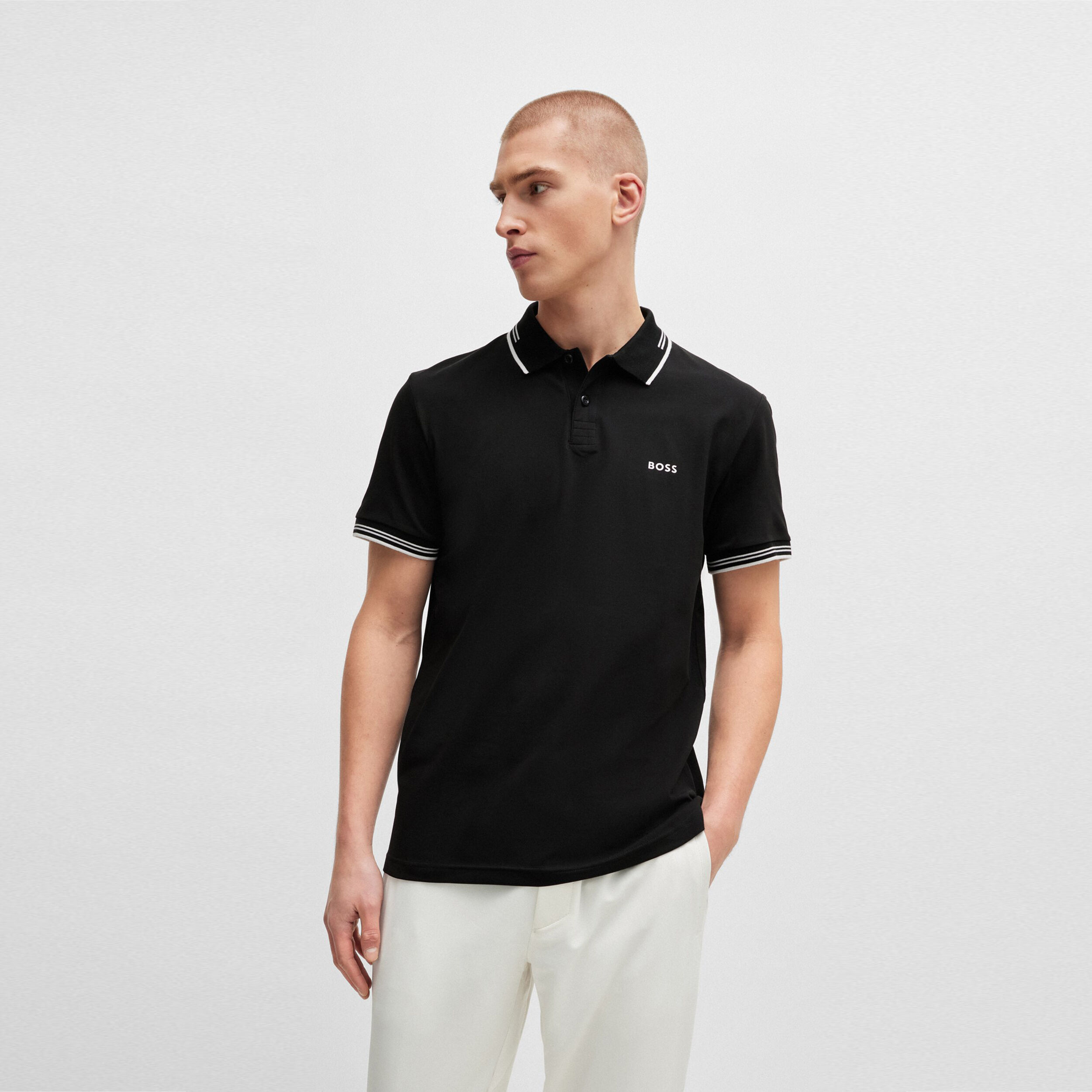 Buy BOSS Paul Slim Fit Polo Heren Zwart online Tennis Point NL