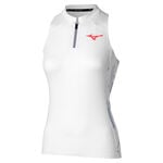 Mizuno Tenniskleding Mizuno Daybreakers Printed Tanktop Dames-Wit,Lichtblauw