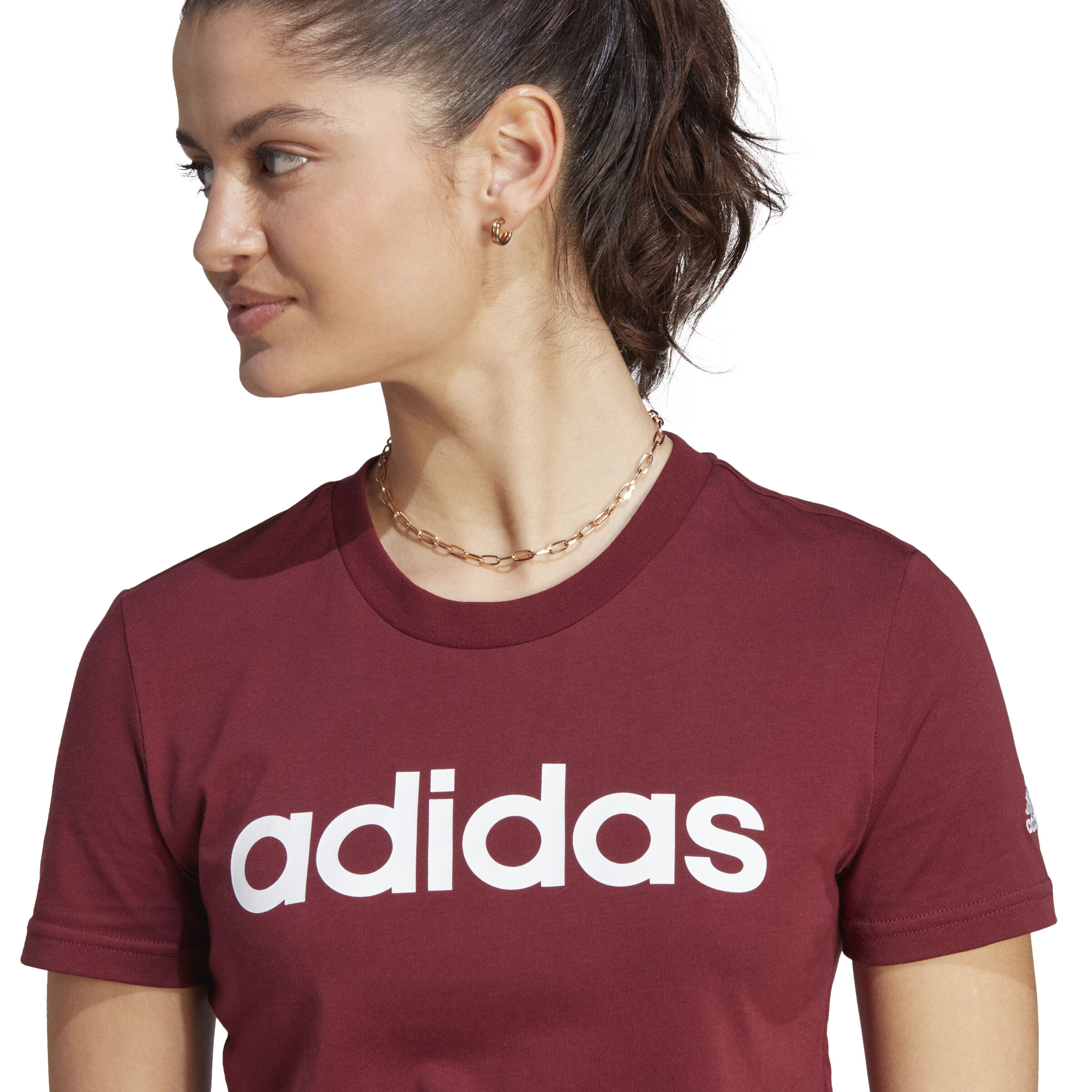 Buy adidas Linear T shirt Dames Rood Wit online Tennis Point NL
