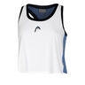 Play Crop Tanktop Dames-Wit,Blauw-grijs