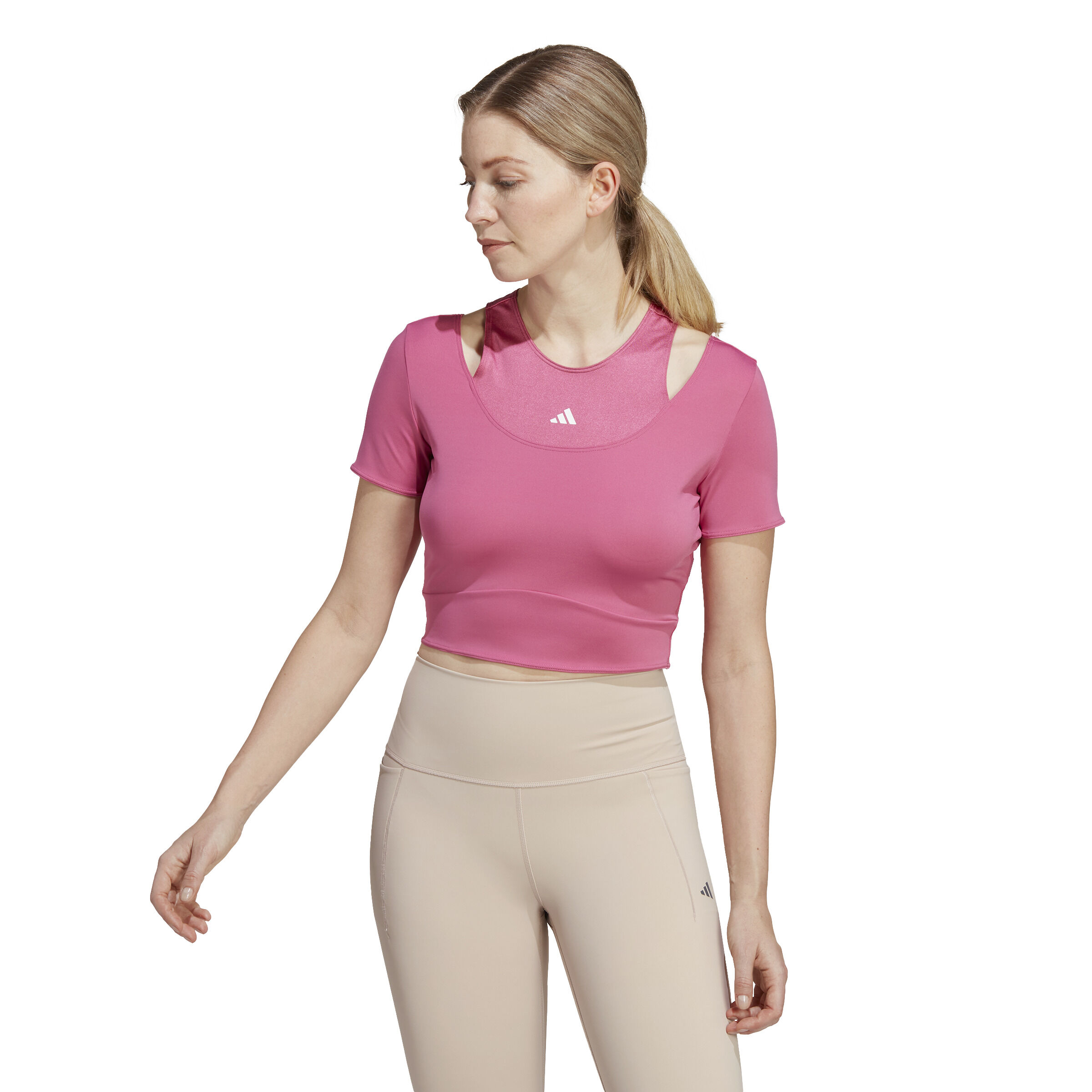 Adidas pink hot sale training top