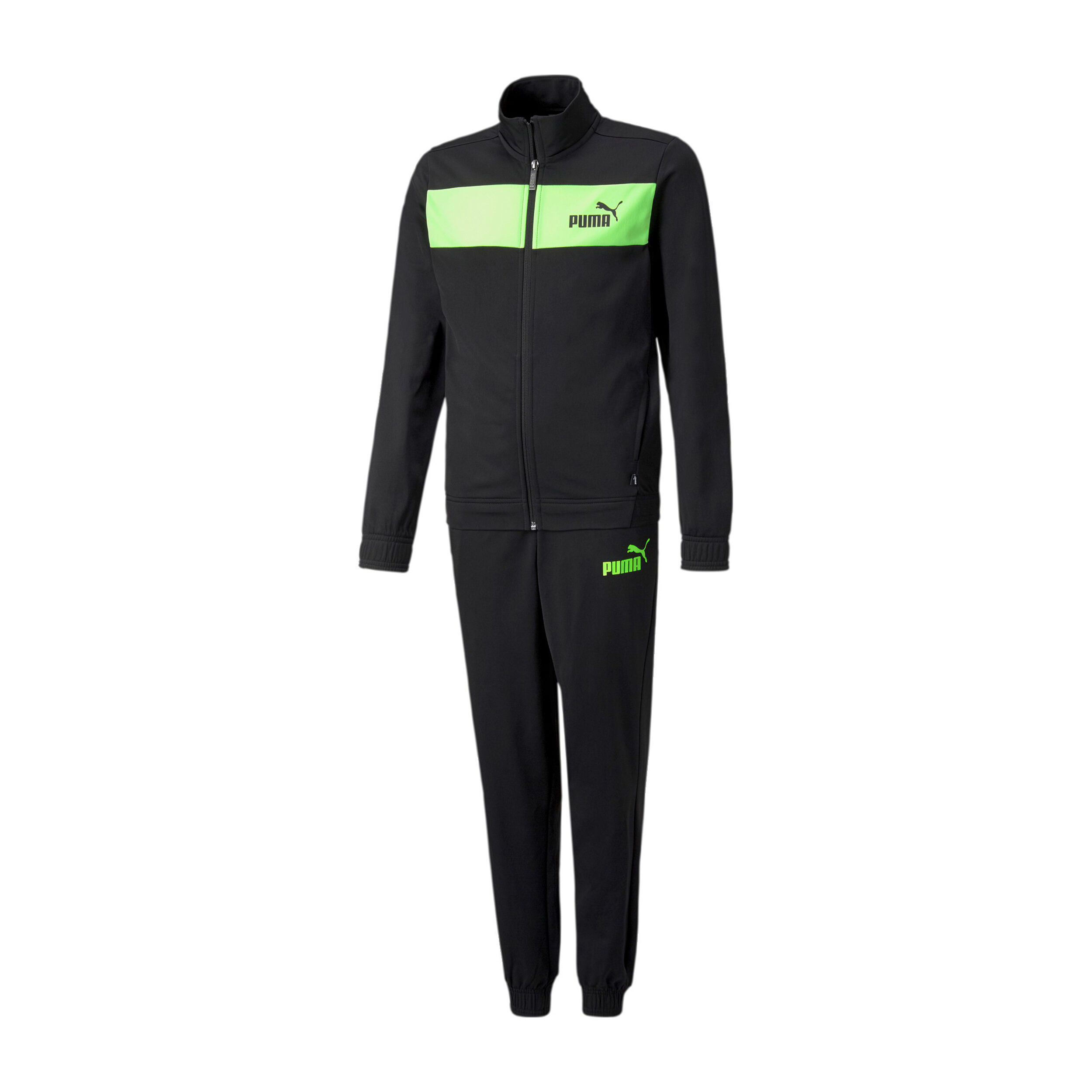 Buy Puma Poly Suit Trainingspak Jongens Zwart Neongroen online