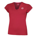 BIDI BADU Kleding BIDI BADU Bubble V-Neck T-shirt Dames-Rood