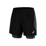 Road 2in1 5in Hardloopshorts Heren-zwart, donkergrijs