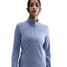 Swift Half-Zip Longsleeve Hardloopshirt Dames-blaugrau, zilver