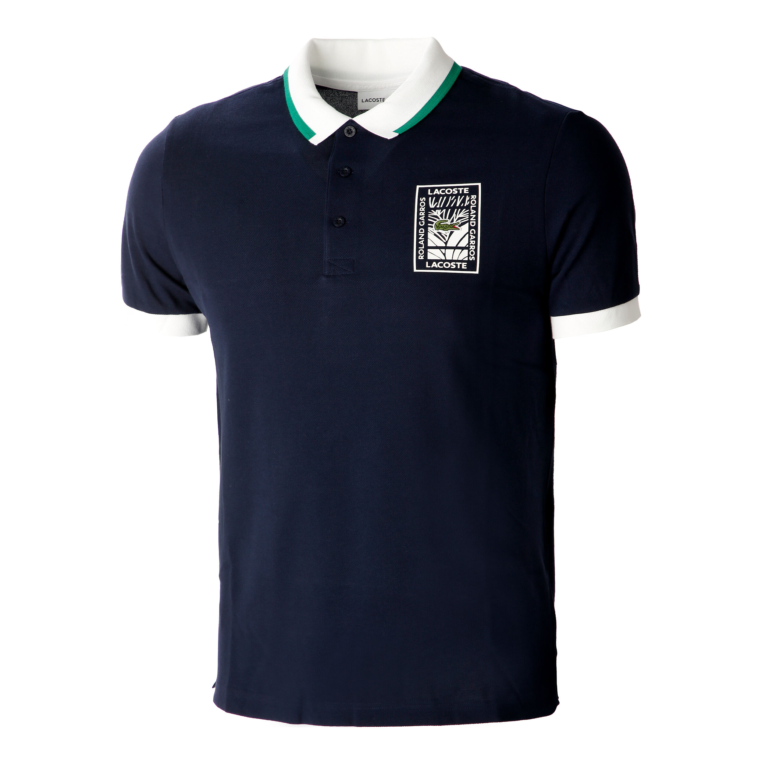 Roland Garros Lifestyle Polo Heren Donkerblauw Wit