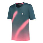 K-Swiss Kleding K-Swiss Hypercourt Print Crew T-shirt Heren - petrolblauw, pink