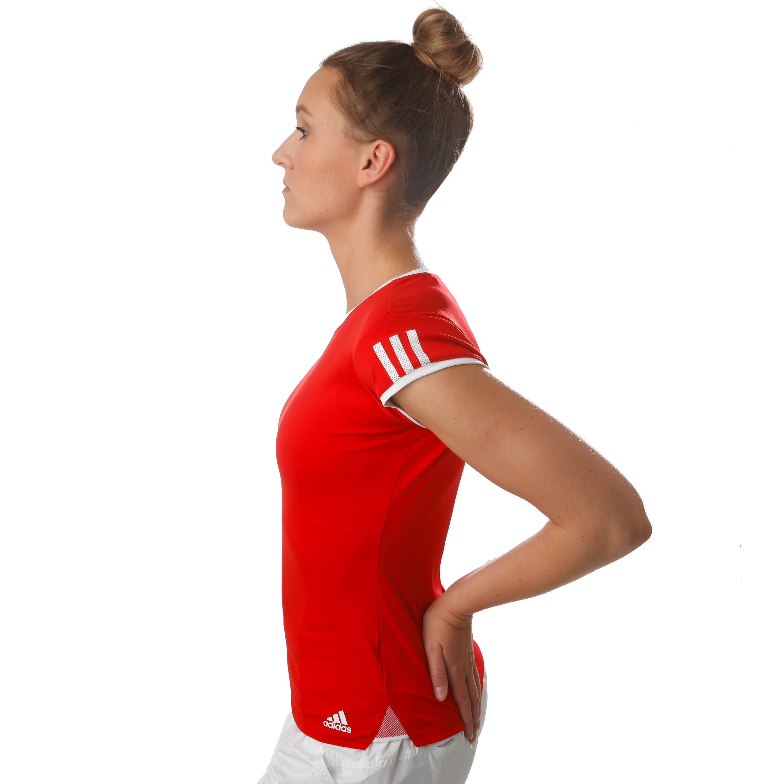 Buy adidas Club 3 Stripes T shirt Dames Rood Wit online Tennis Point NL