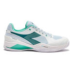 Diadora Tennisschoenen Diadora  Blushield Torneo 3 Gravelschoen Heren-wit, petrolblauw