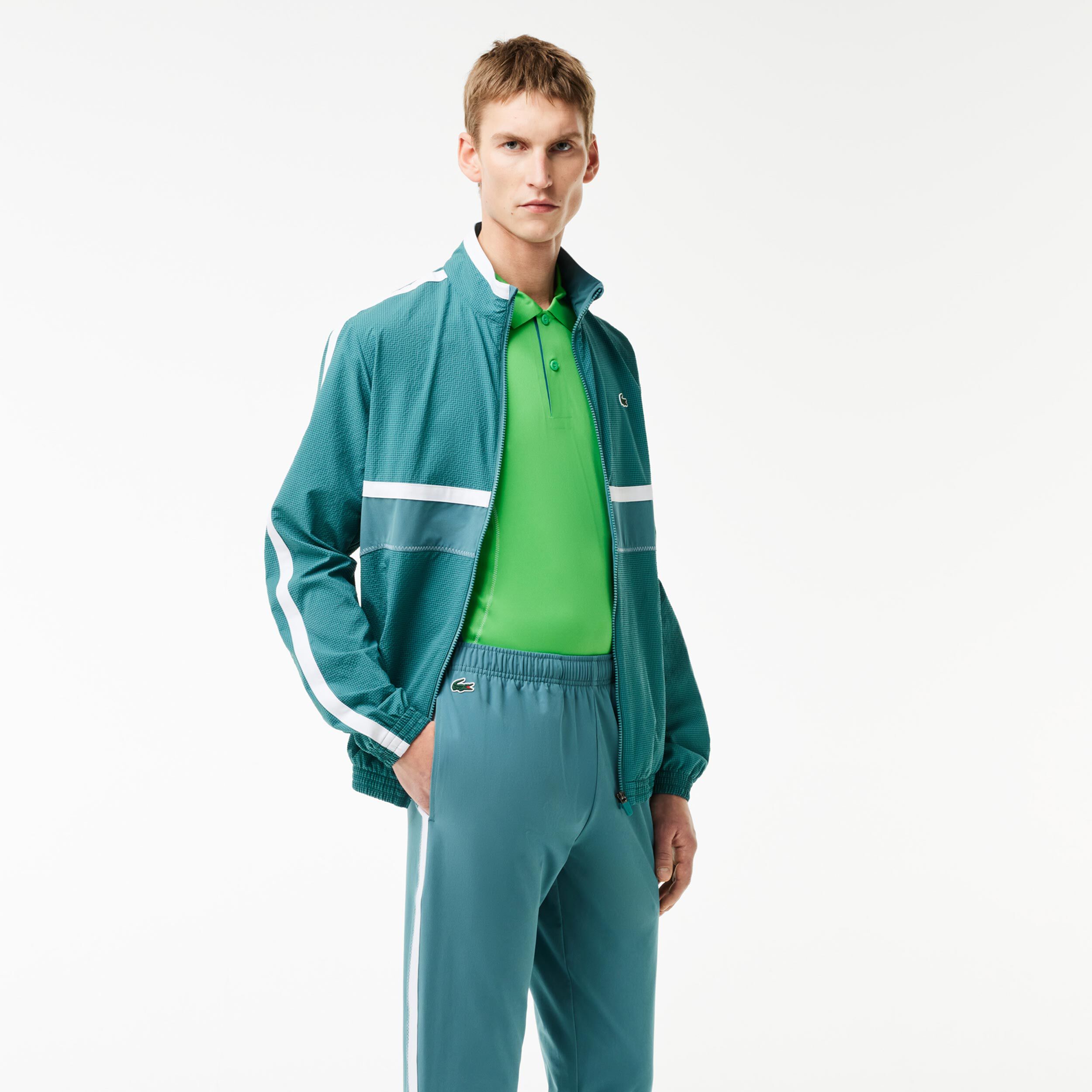 Buy Lacoste Trainingspak Heren Petrolblauw Wit online Tennis Point NL