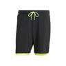 7in Club 2In1 Shorts Heren-Zwart,Neongroen