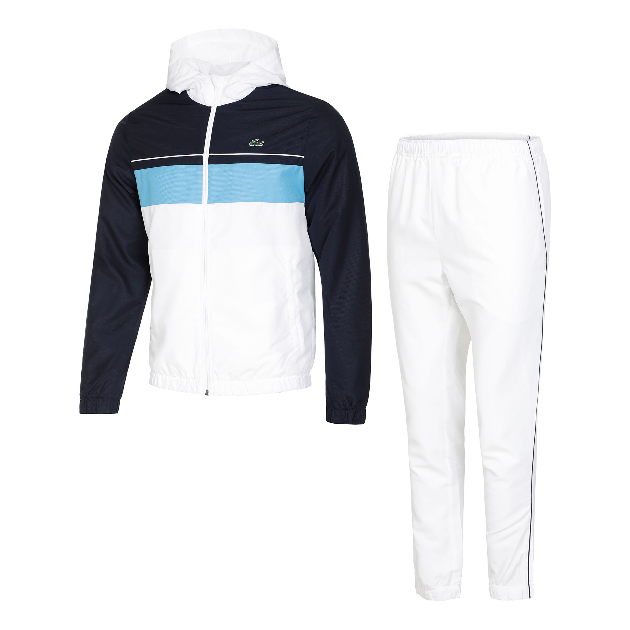 Lacoste trainingspak blauw wit outlet