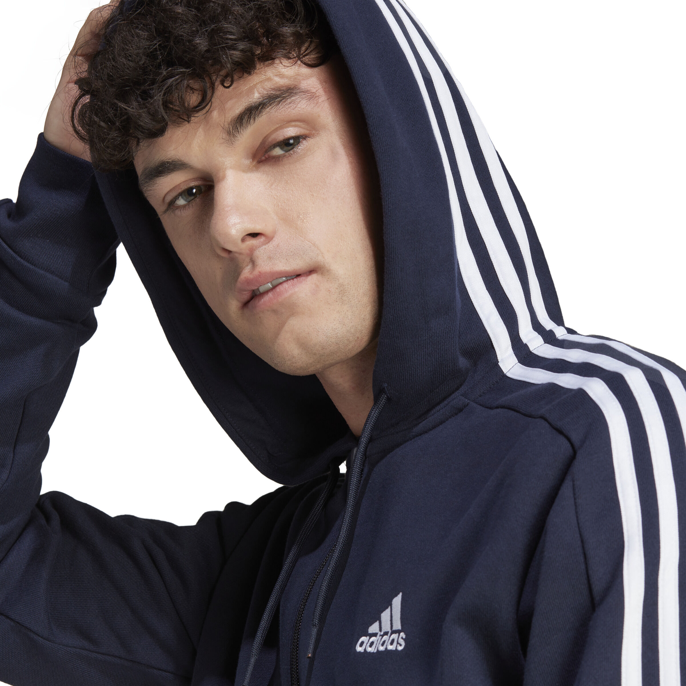 Buy adidas Essentials French Terry 3 Stripes Full Zip Sportjas