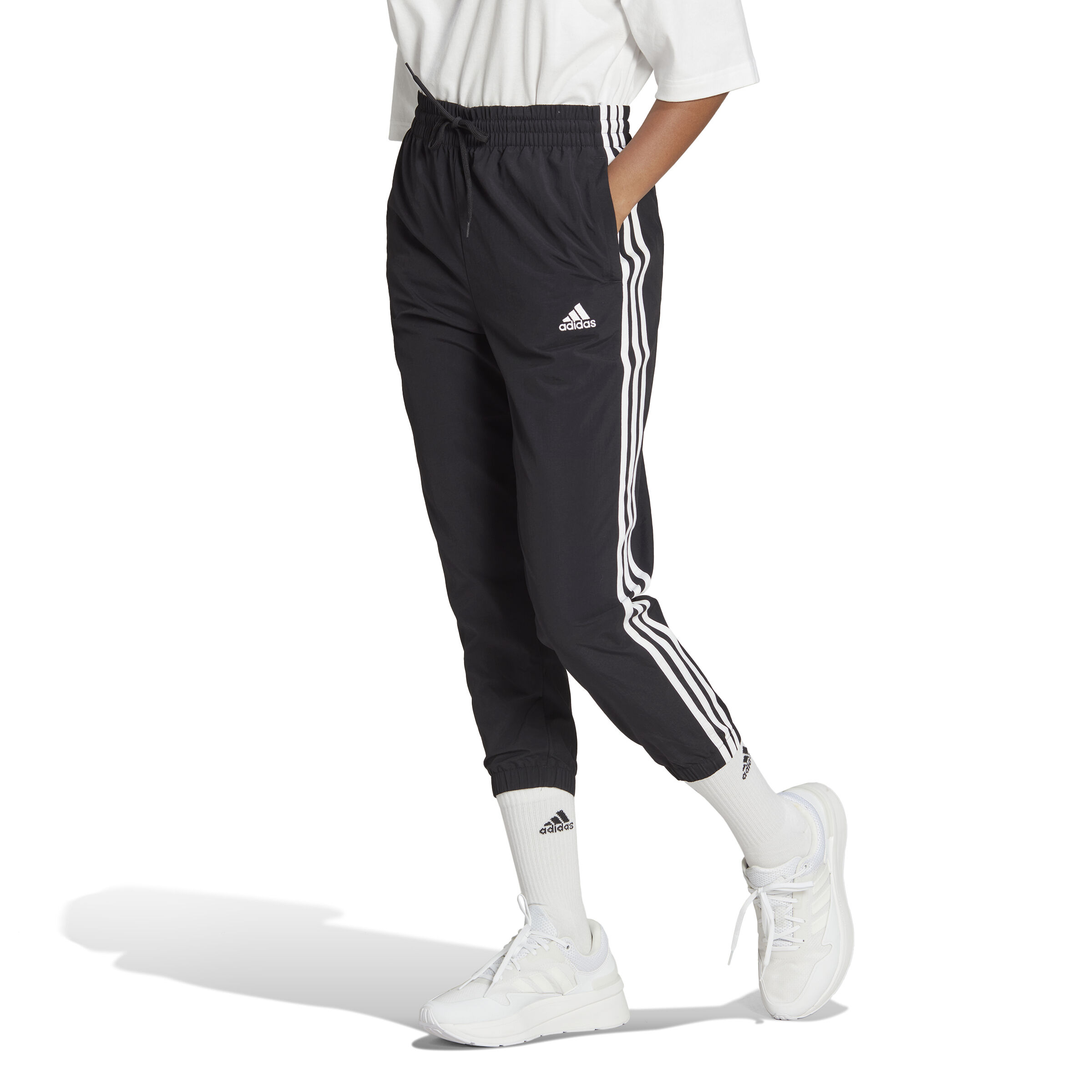 Buy adidas 3 Stripes Woven 7 8 Trainingsbroek Dames Zwart Wit online Tennis Point NL