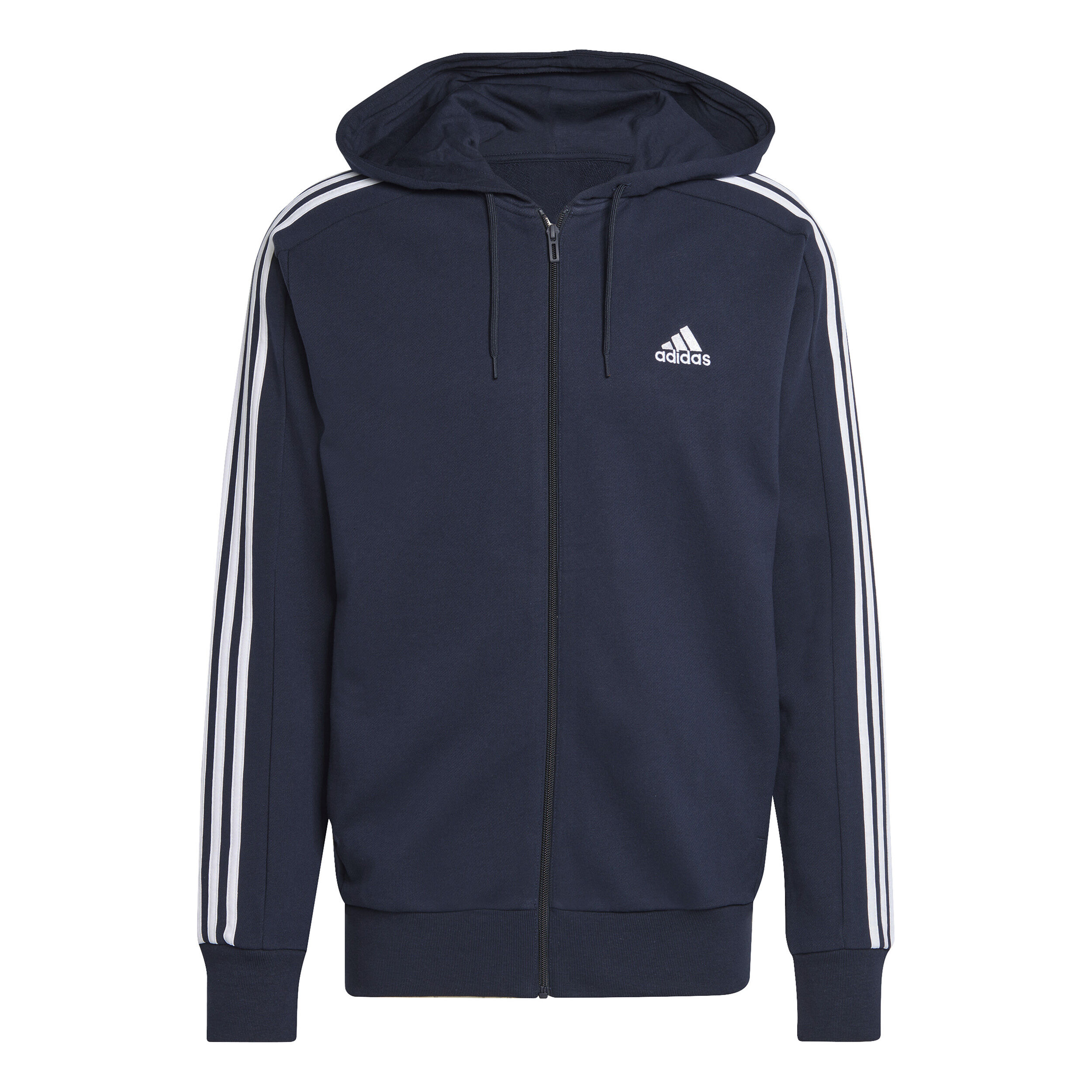 Essentials 3 stripes top full zip hoodie