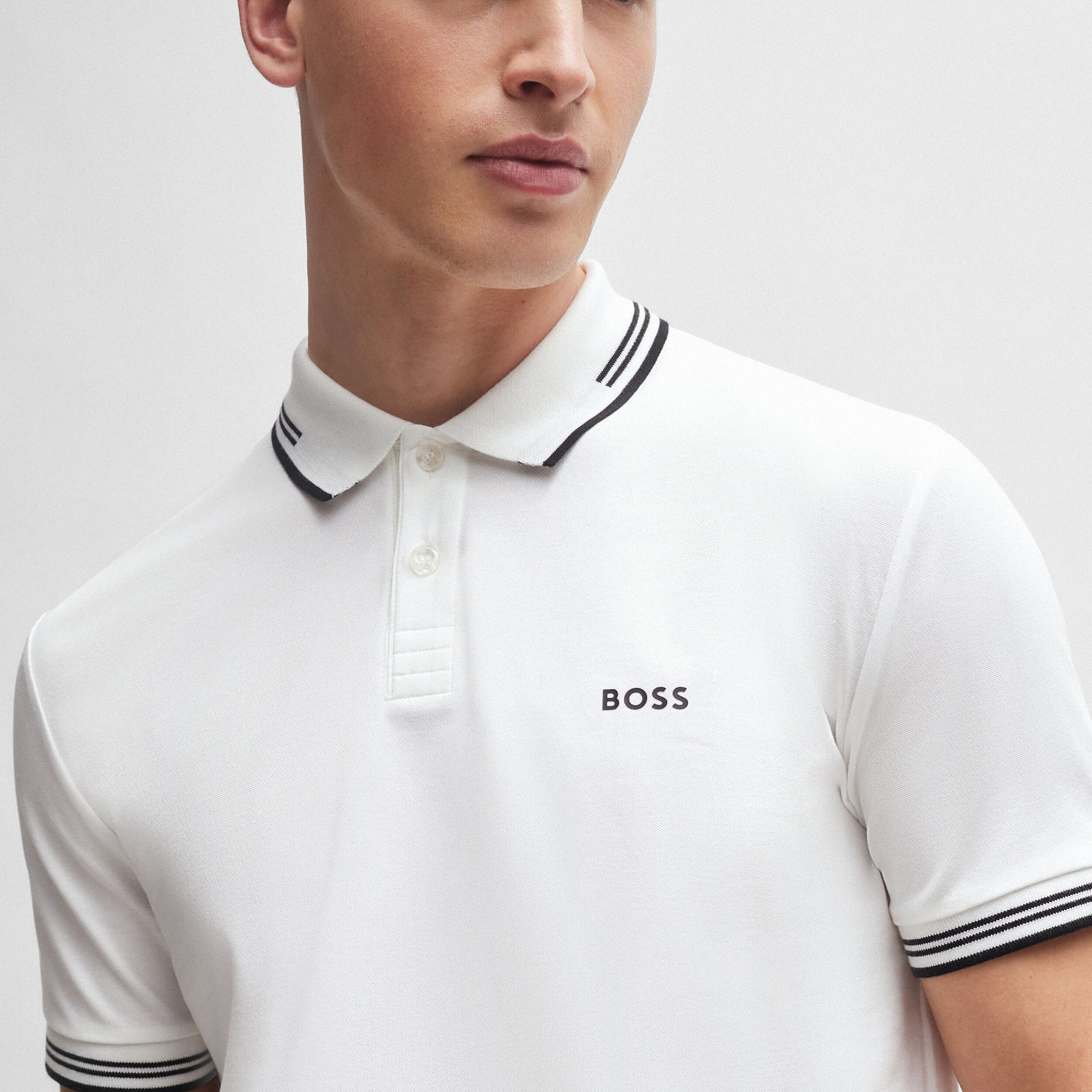 Buy BOSS Paul Slim Fit Polo Heren Wit online Tennis Point NL